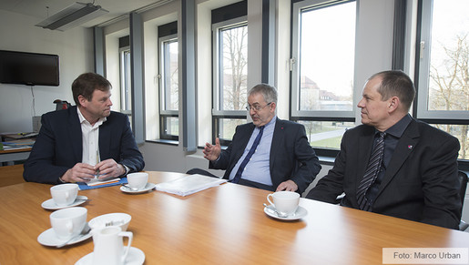 Gespräch Russ mit Görke und Roggenbruck Gespräch Russ mit Görke und Roggenbruck