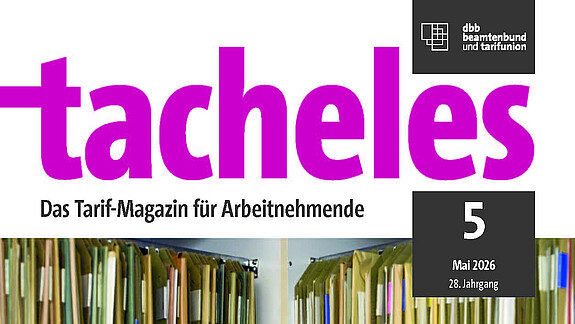 Das Bild zeigt das Cover vom tacheles-Magazin. Es zeigt ein Foto von einem Schrank mit Akten.