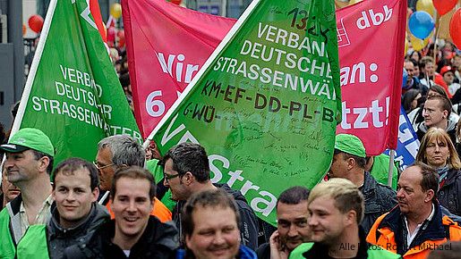 Warnstreik mit Demo in Dresden
