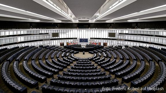 Innenansicht des Europäischen Parlaments