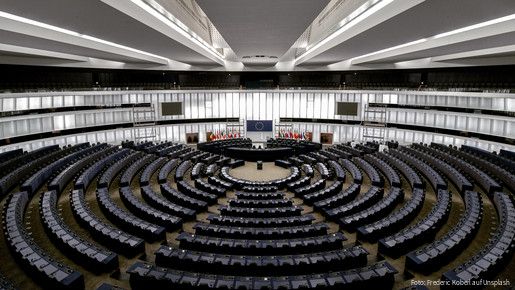 Innenansicht des Europäischen Parlaments