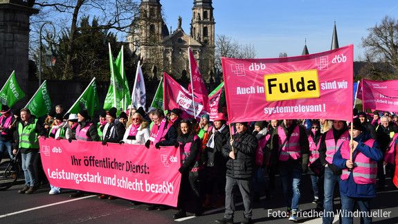 Einkommensrunde 2023 bei Bund und Kommunen: Protest in Fulda