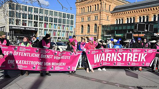 Warnstreik und Demo in Hannover