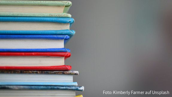 Internationale Bildungspartnerschaft angeregt Verschiedenfarbige Bücher