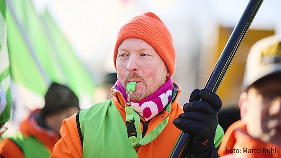 Das Foto zeigt Beschäftigte des öffentlichen Dienstes auf einer Demonstration in Osterode am 22.1.2026.