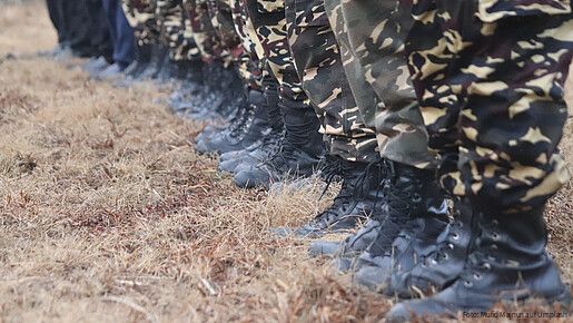 Stiefel von Soldaten